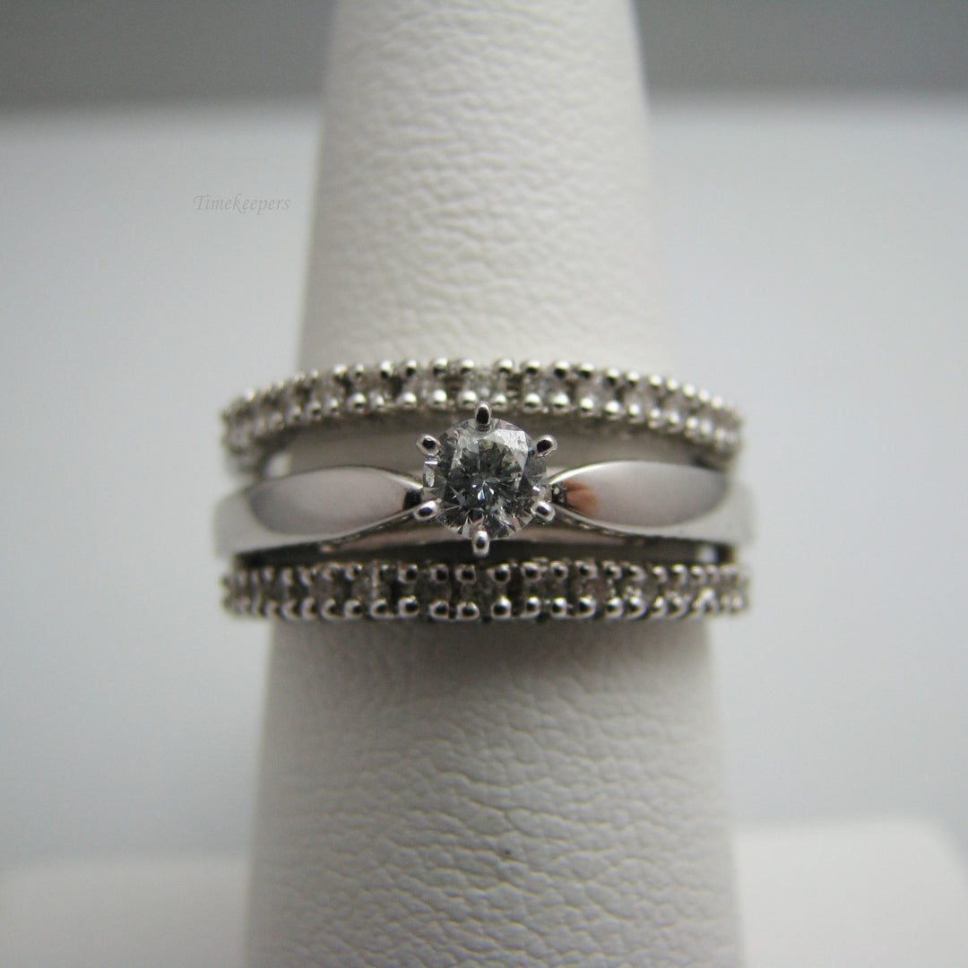 d849 Dazzling 14k White Gold Diamond Wedding Set