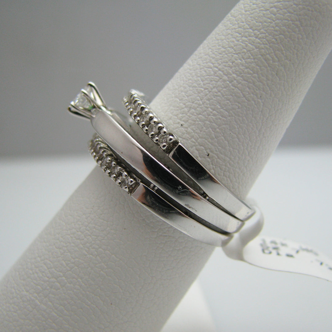 d849 Dazzling 14k White Gold Diamond Wedding Set