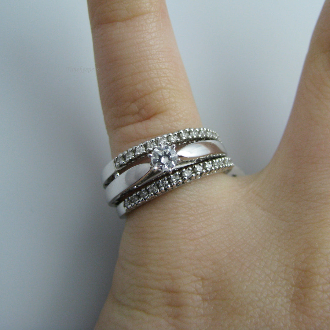 d849 Dazzling 14k White Gold Diamond Wedding Set