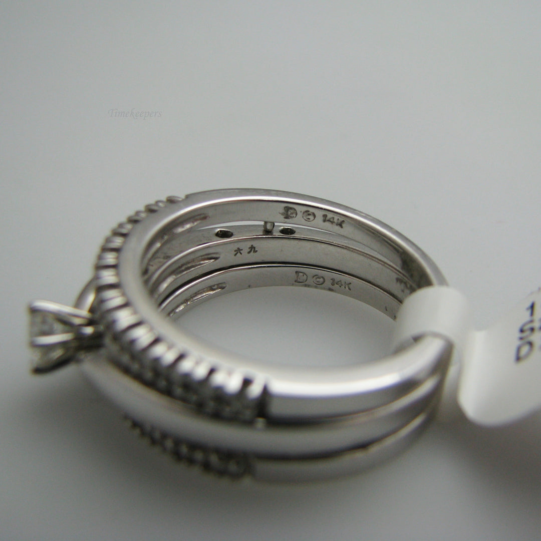 d849 Dazzling 14k White Gold Diamond Wedding Set