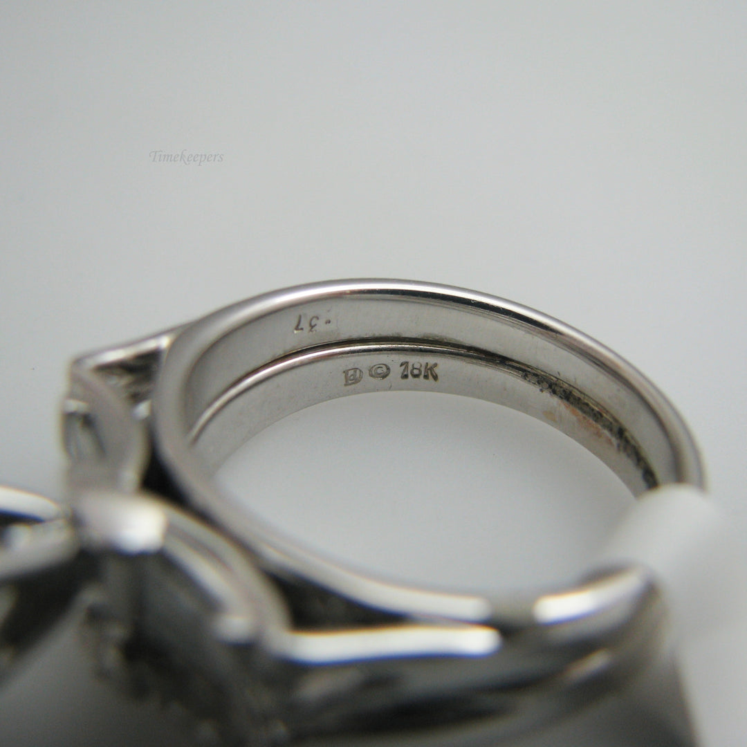 d854 Lovely 18kt White Gold Diamond Wedding Ring Set