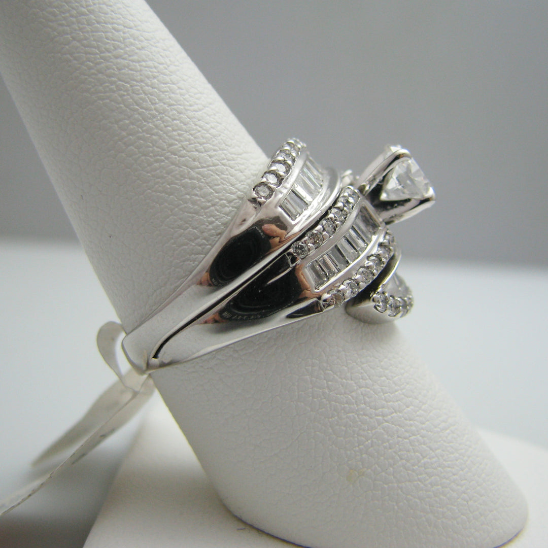 d856 Gorgeous 14k White Gold Diamond Engagement Ring