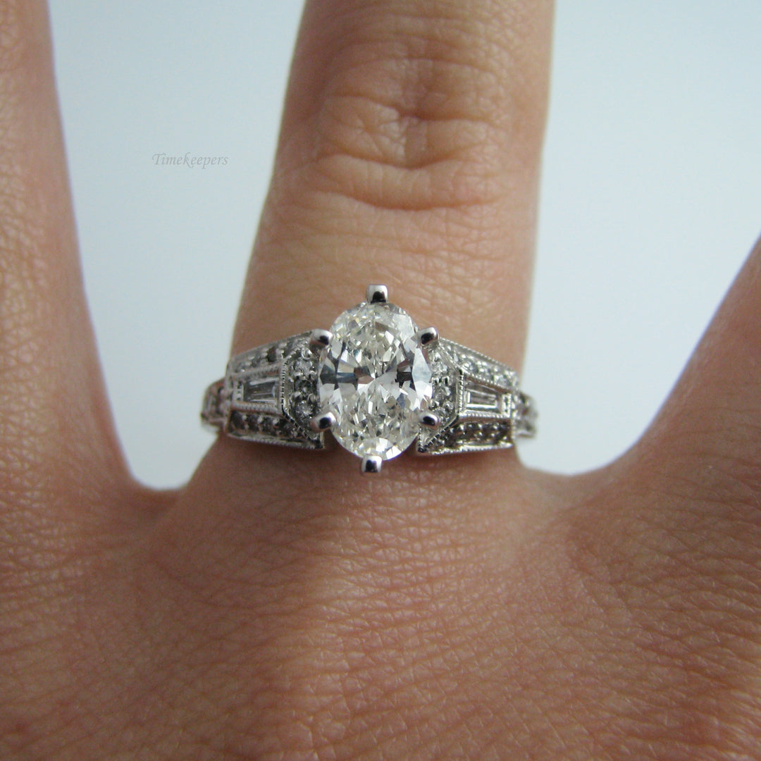 d863 Stunning 14k White Gold Diamond Engagement Ring