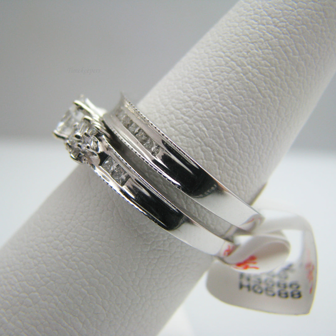 d865 Gorgeous 14k White Gold Diamond Wedding Ring Set