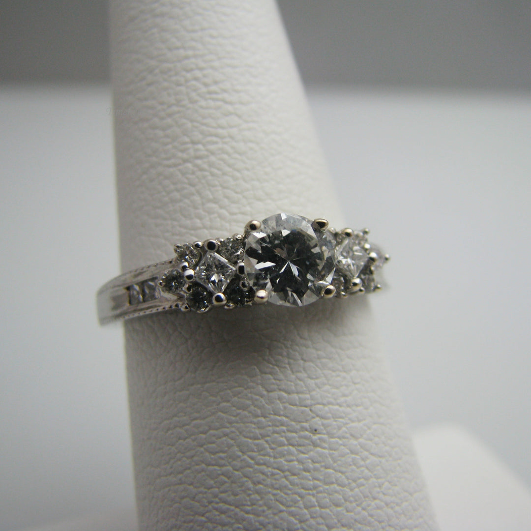 d865 Gorgeous 14k White Gold Diamond Wedding Ring Set