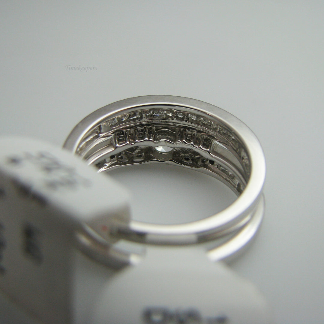 d865 Gorgeous 14k White Gold Diamond Wedding Ring Set