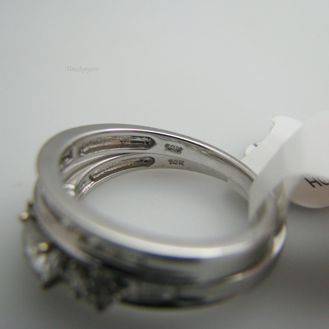 d865 Gorgeous 14k White Gold Diamond Wedding Ring Set