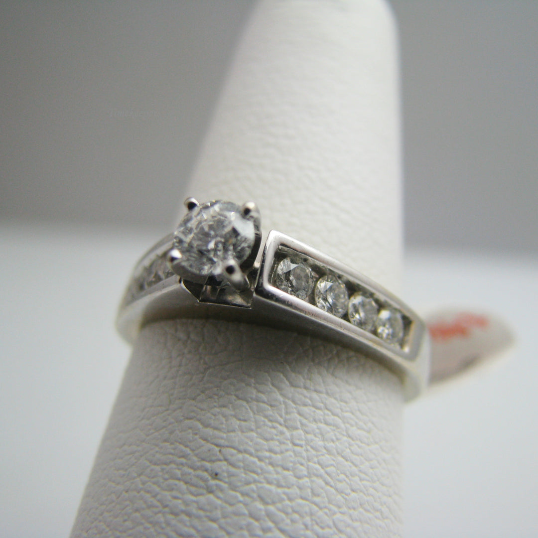 d867 14k White Gold Diamond Wedding Ring Set