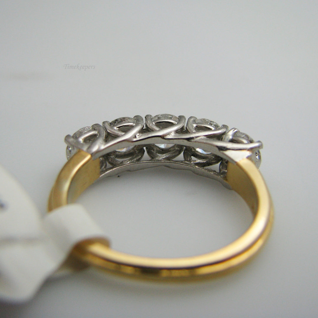 d874 Stunning 18k Yellow Gold/Platinum Diamond Anniversary Band