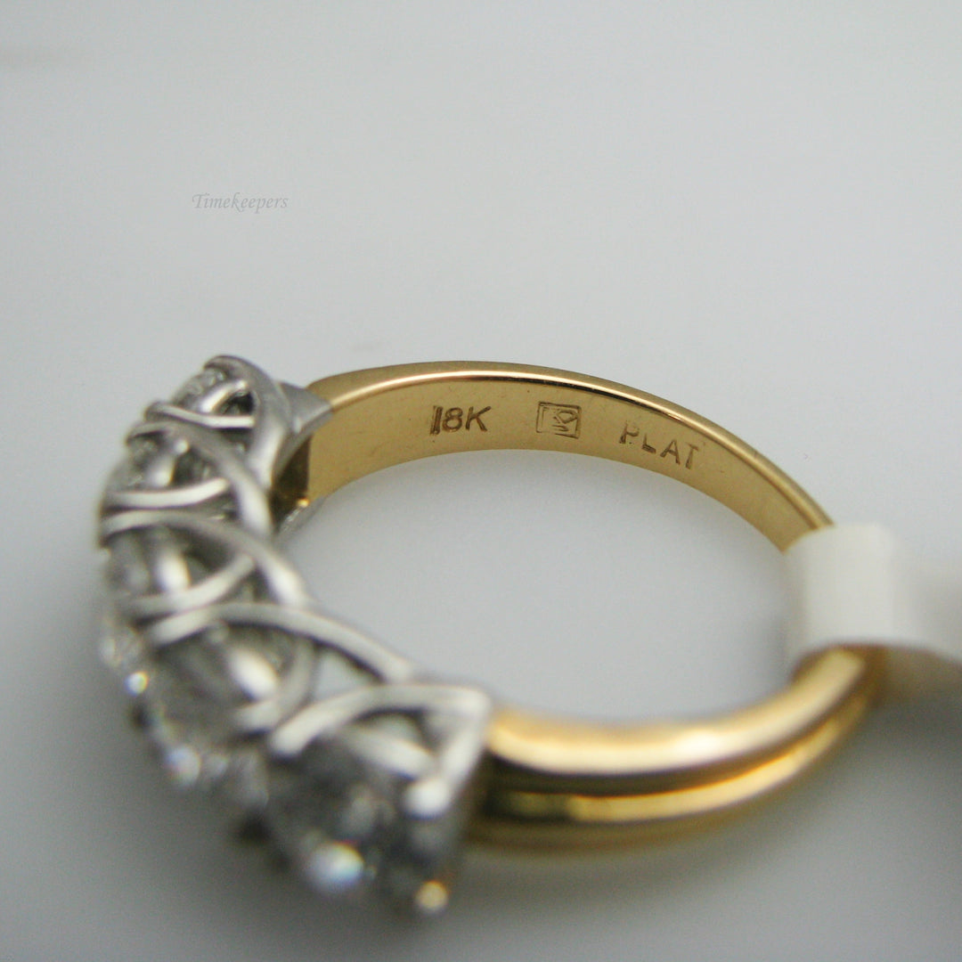 d874 Stunning 18k Yellow Gold/Platinum Diamond Anniversary Band
