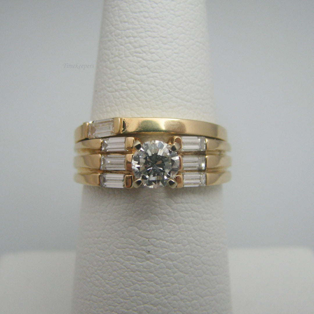 d895 Gorgeous 14k Yellow Gold Diamond Wedding Set