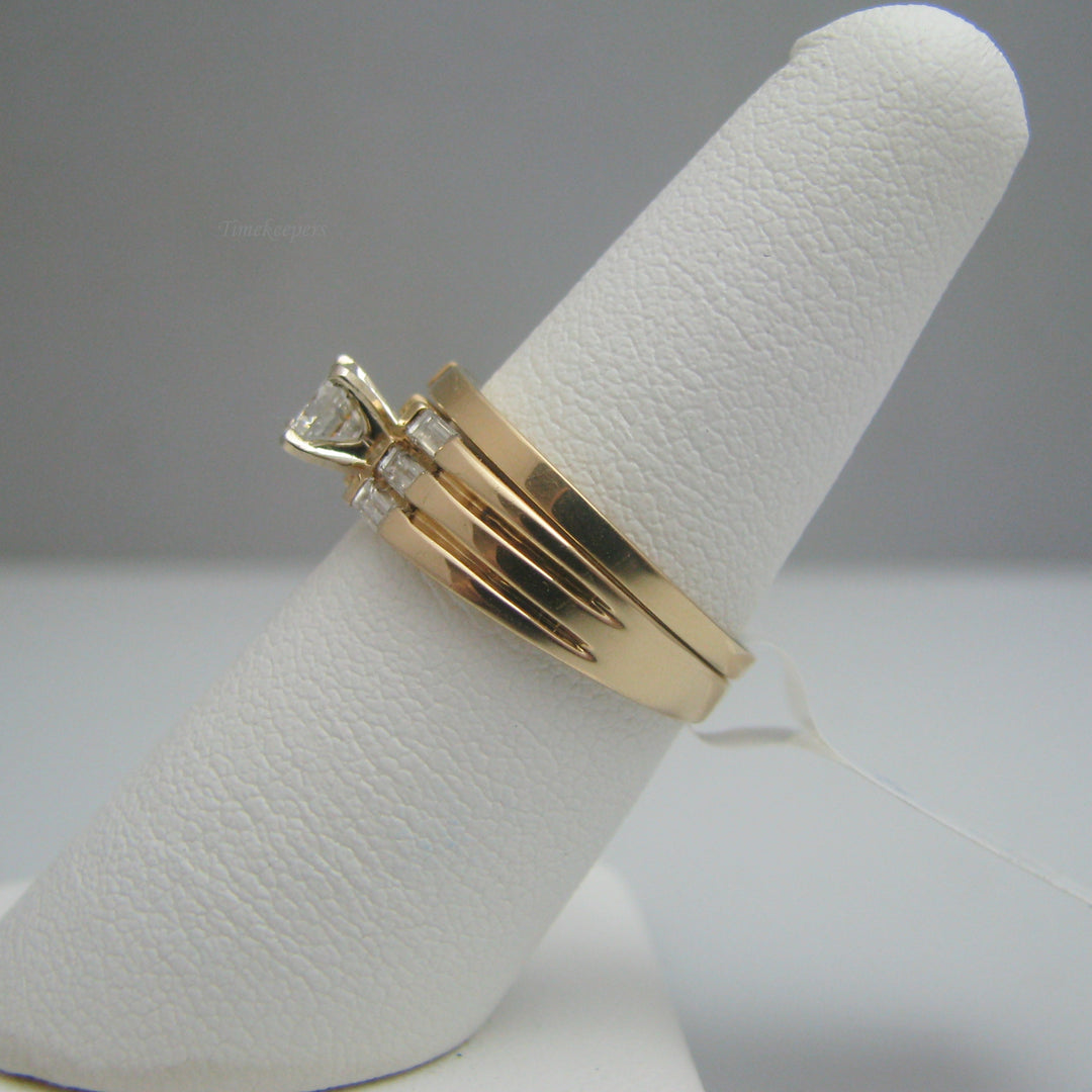 d895 Gorgeous 14k Yellow Gold Diamond Wedding Set