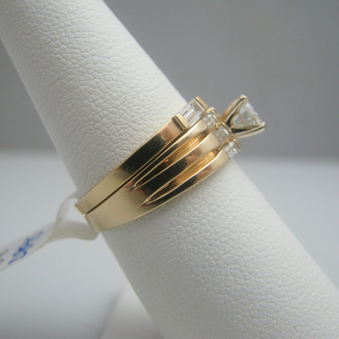 d895 Gorgeous 14k Yellow Gold Diamond Wedding Set