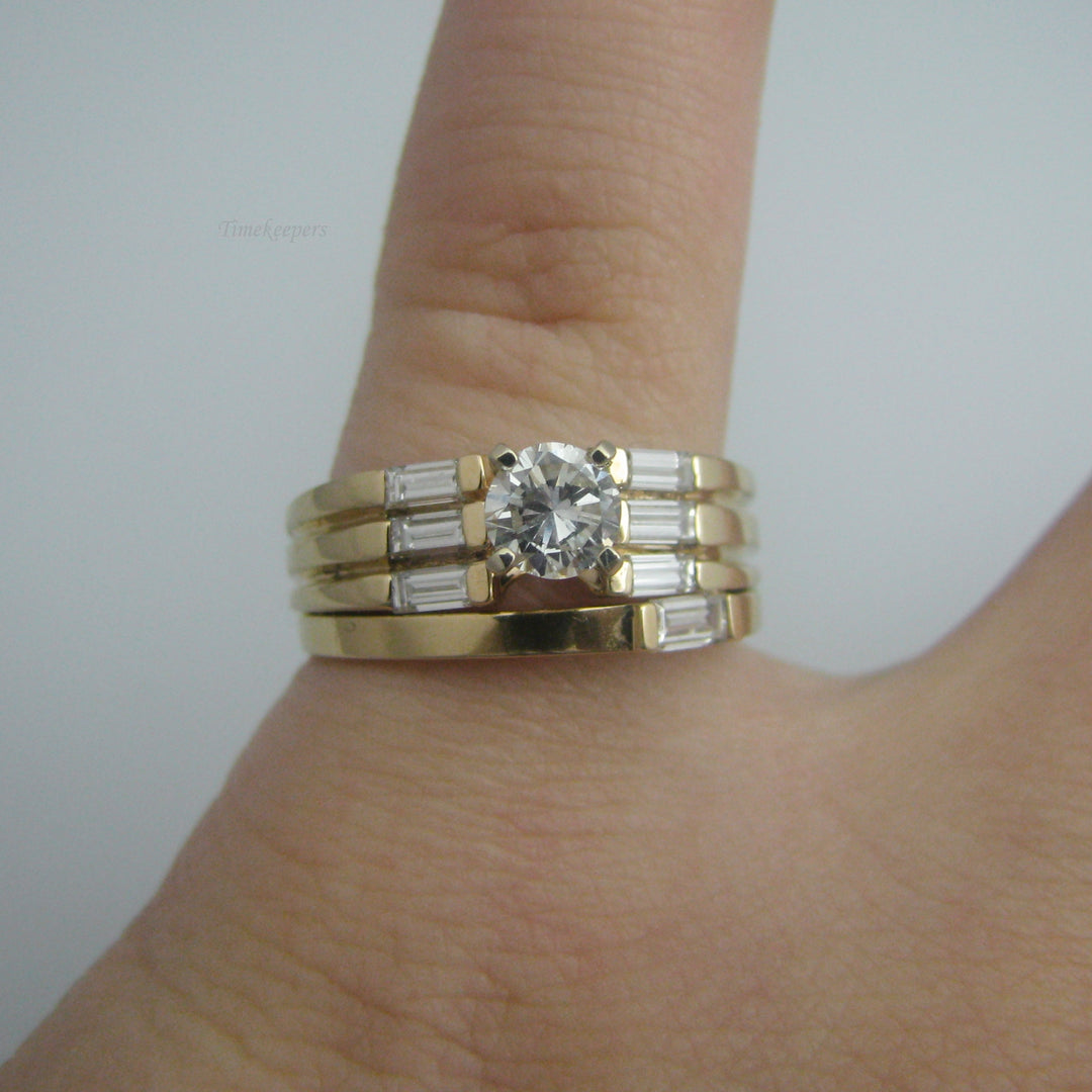 d895 Gorgeous 14k Yellow Gold Diamond Wedding Set