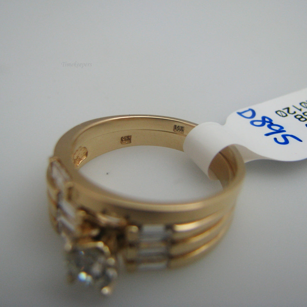 d895 Gorgeous 14k Yellow Gold Diamond Wedding Set