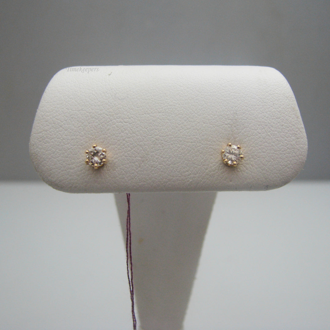 d919 Gorgeous 14k Yellow Gold Diamond Stud Earrings