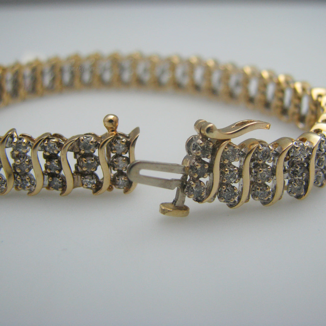 d923 Stunning 14kt Yellow Gold Diamond Tennis Bracelet