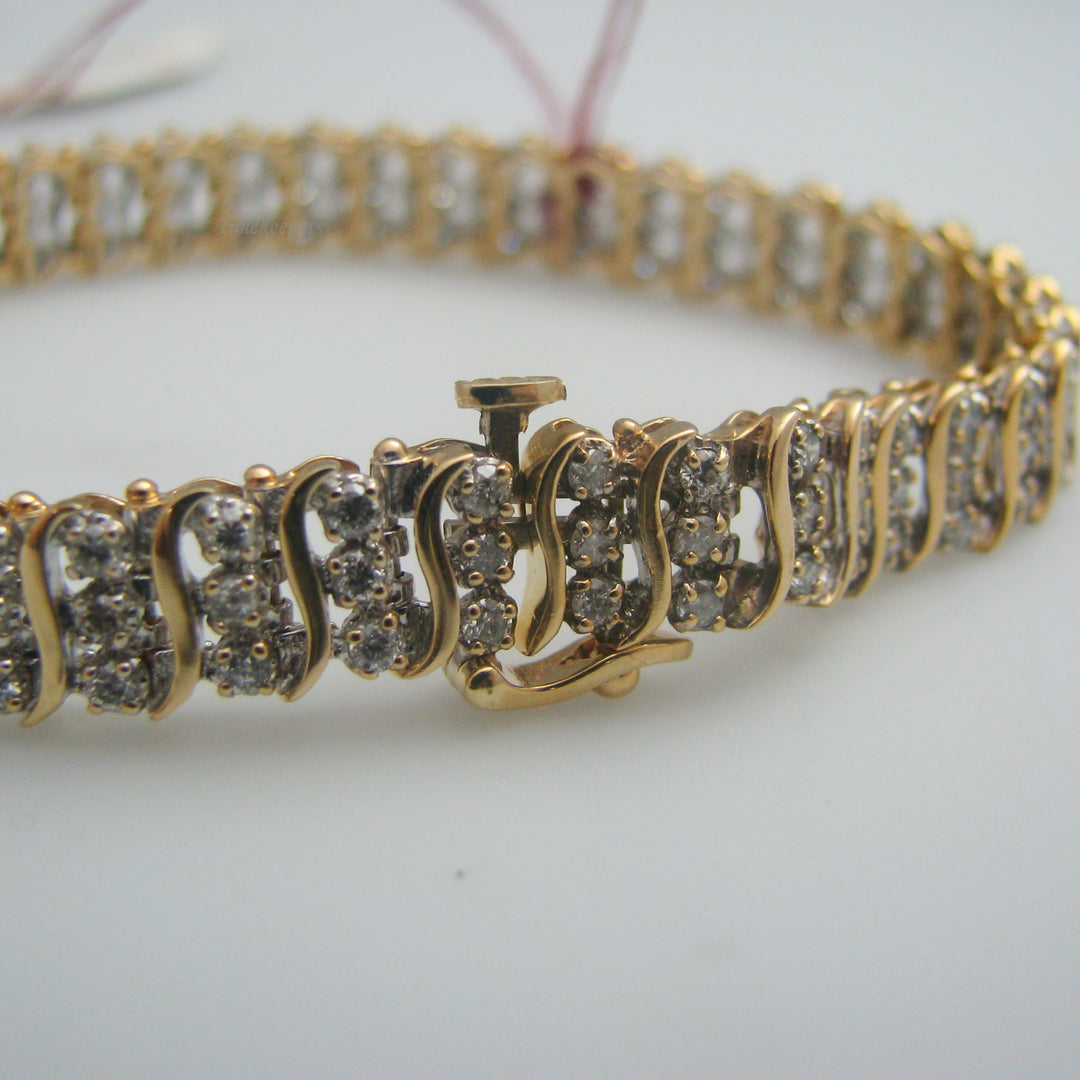 d923 Stunning 14kt Yellow Gold Diamond Tennis Bracelet