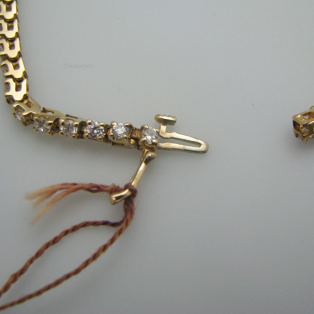 d924 Delicate Ladies 14kt Yellow Gold Diamond Tennis Bracelet