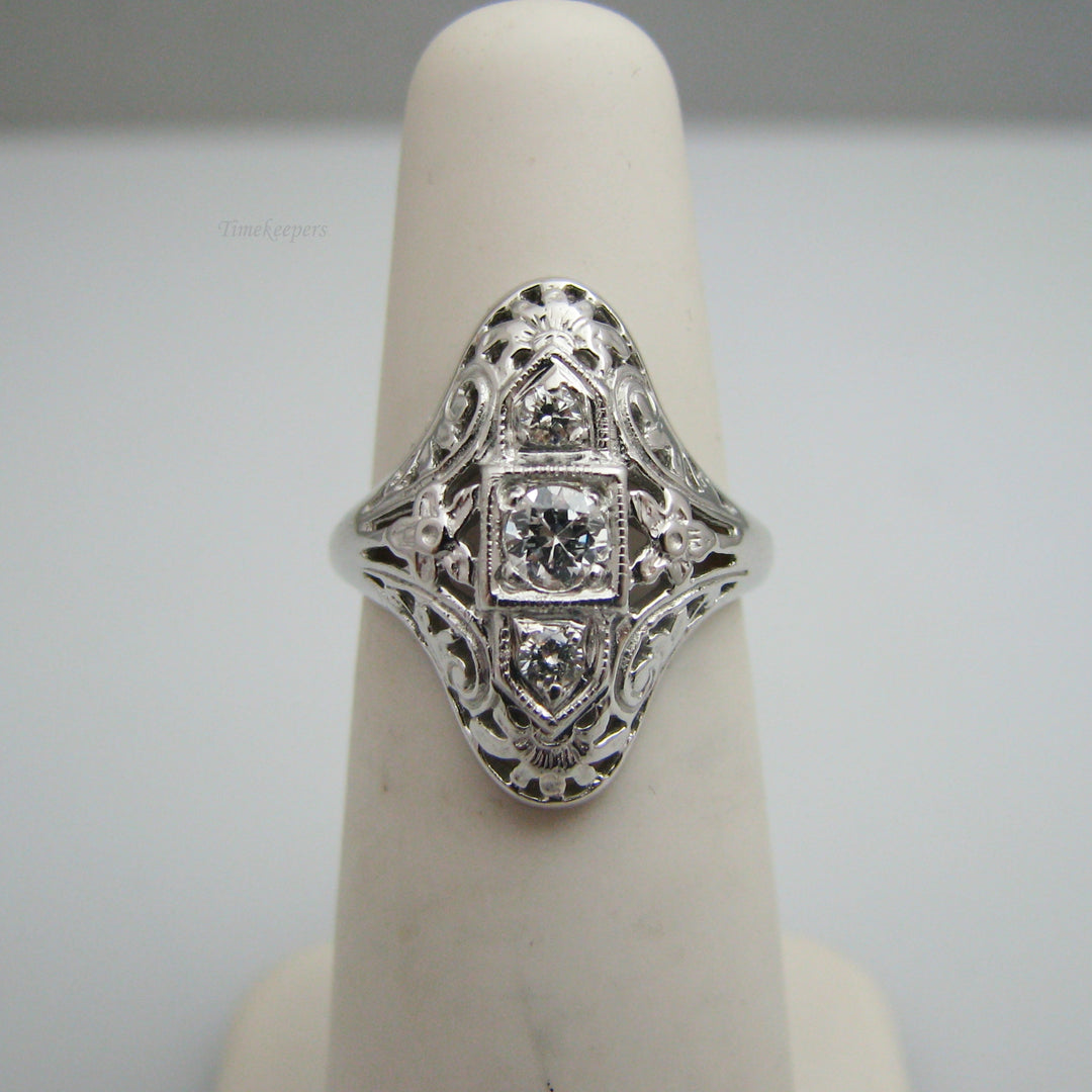 d970 Elegant 14k White Gold Diamond Ring