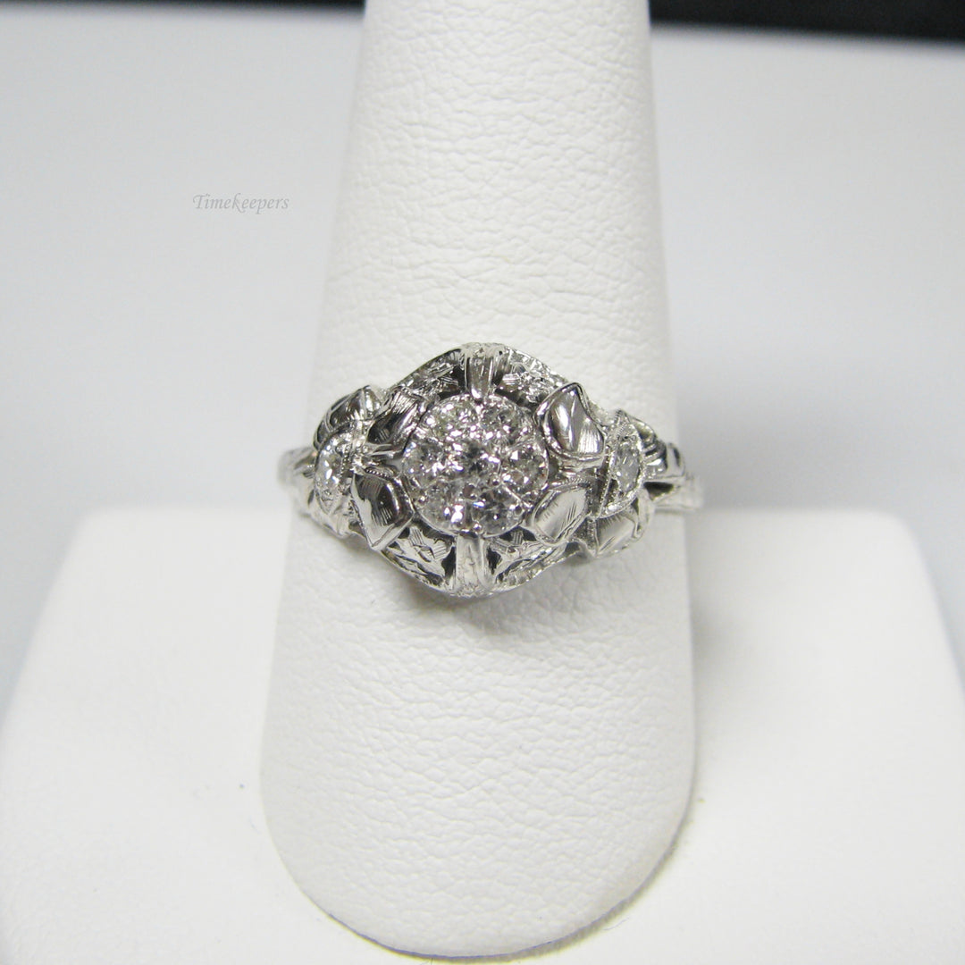 d978 Unique 18k White Gold Diamond Engagement Ring