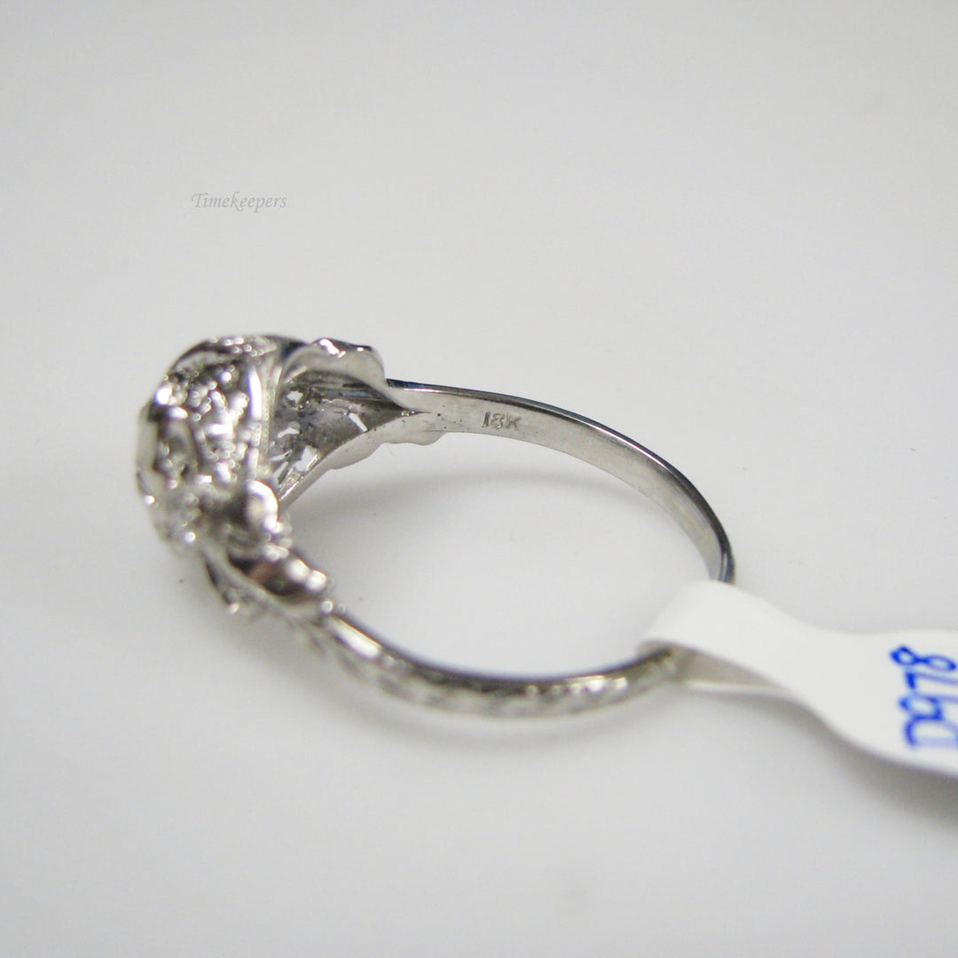 d978 Unique 18k White Gold Diamond Engagement Ring
