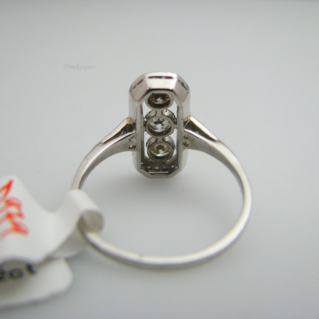 d979 Antique 18k White Gold 0.50cts Diamond Angagement Ring Size 5.5