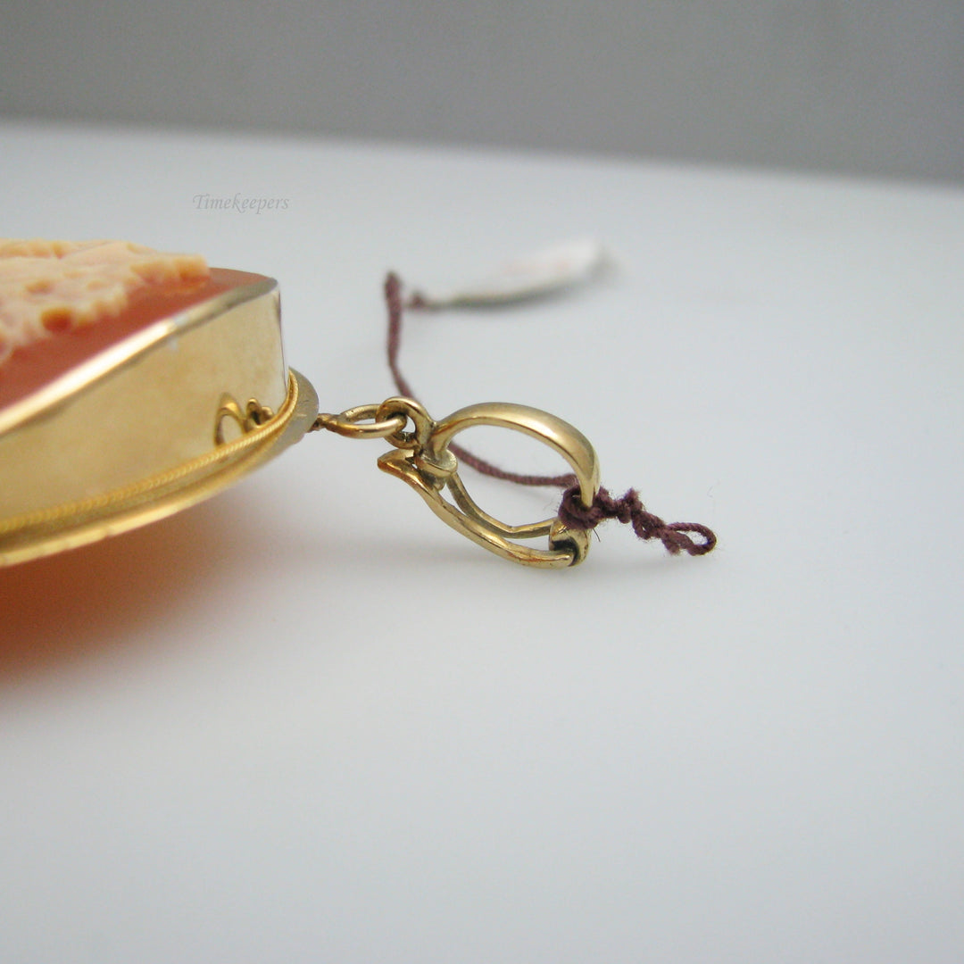 d984 Vintage 14k Yellow Gold Cameo Pin/Pendant