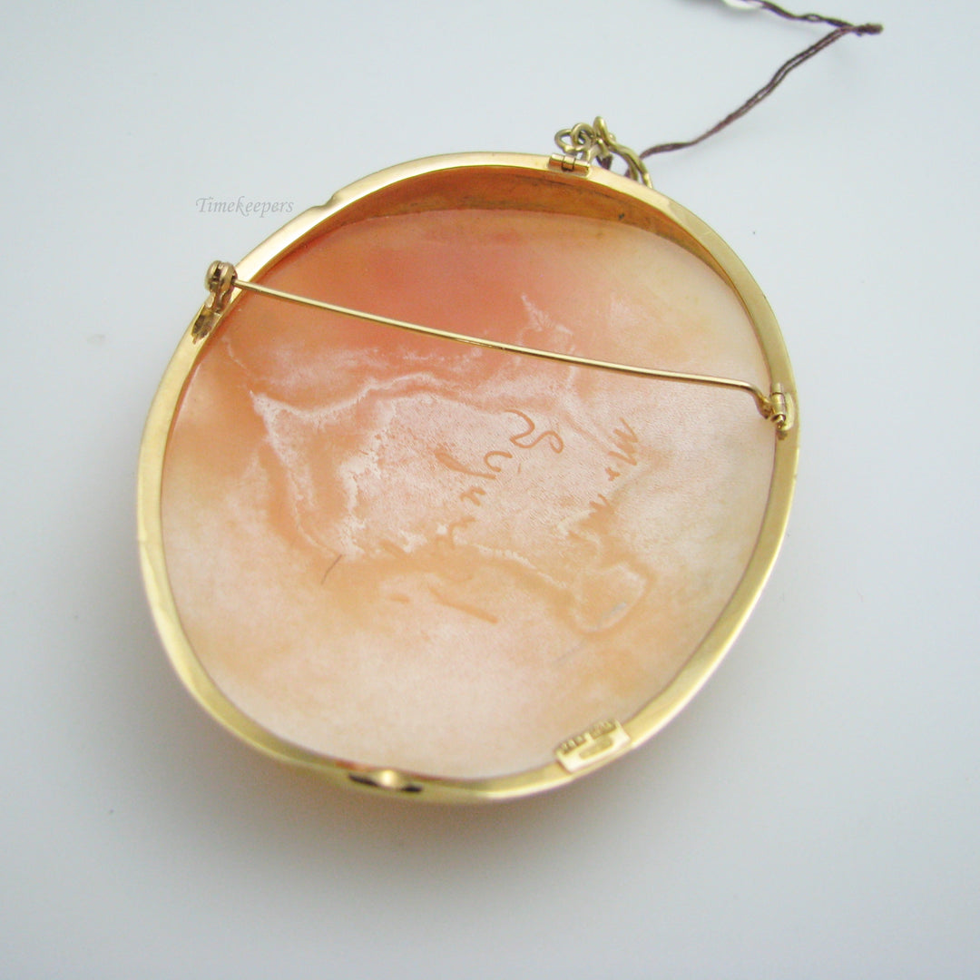 d984 Vintage 14k Yellow Gold Cameo Pin/Pendant