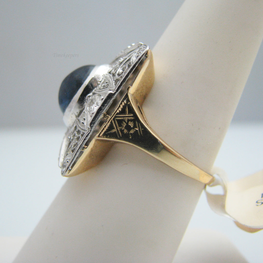 d985 14k Yellow Gold/White Gold Sapphire &amp; Diamond Ring