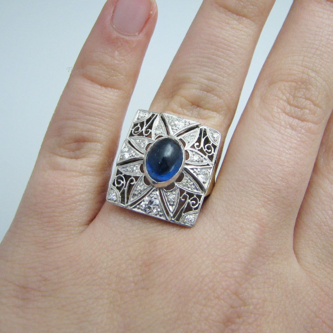 d985 14k Yellow Gold/White Gold Sapphire &amp; Diamond Ring