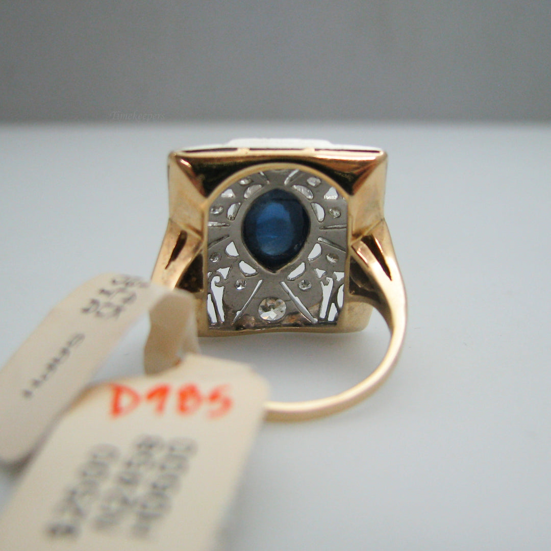 d985 14k Yellow Gold/White Gold Sapphire &amp; Diamond Ring