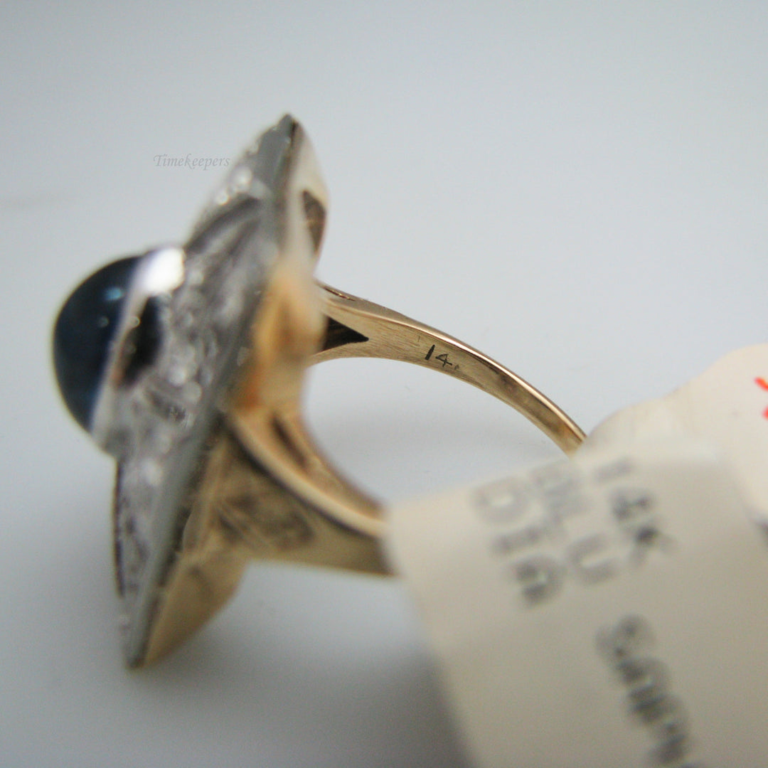 d985 14k Yellow Gold/White Gold Sapphire &amp; Diamond Ring