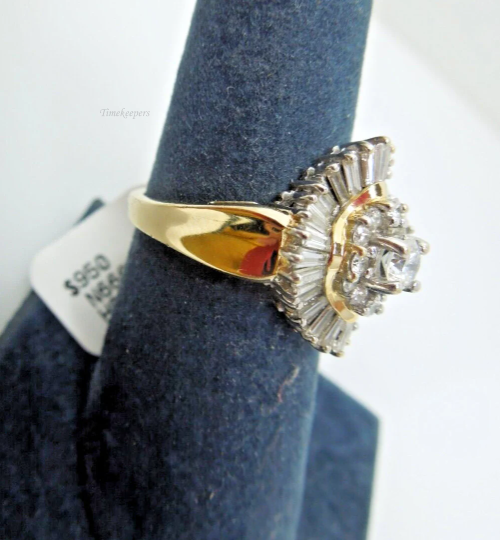 s855 14kt Solid Yellow Gold D-Color Diamond 1.09 cts Baguette Ring Size 7(US) Signed 