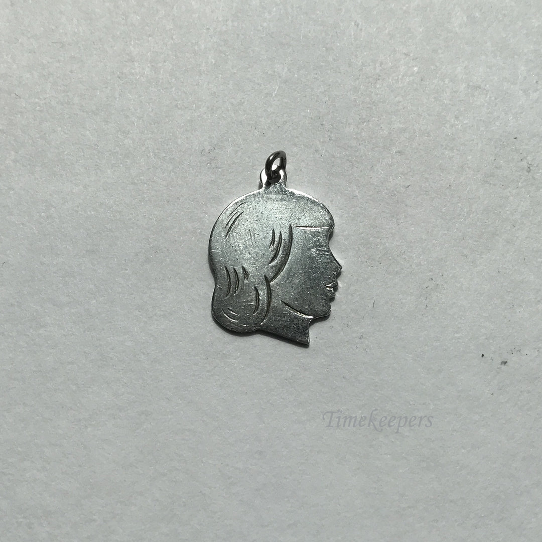 e006 Vintage Sterling Silver Miniature Girl "Susan" Charm Pendant
