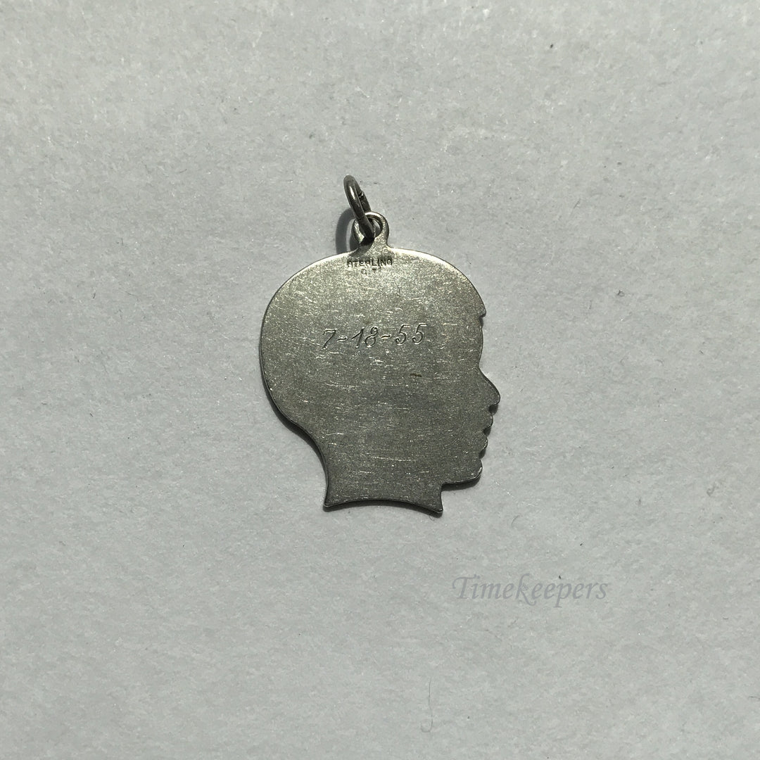 e009 Vintage Sterling Silver Miniature Boy "Mike" Charm Pendant