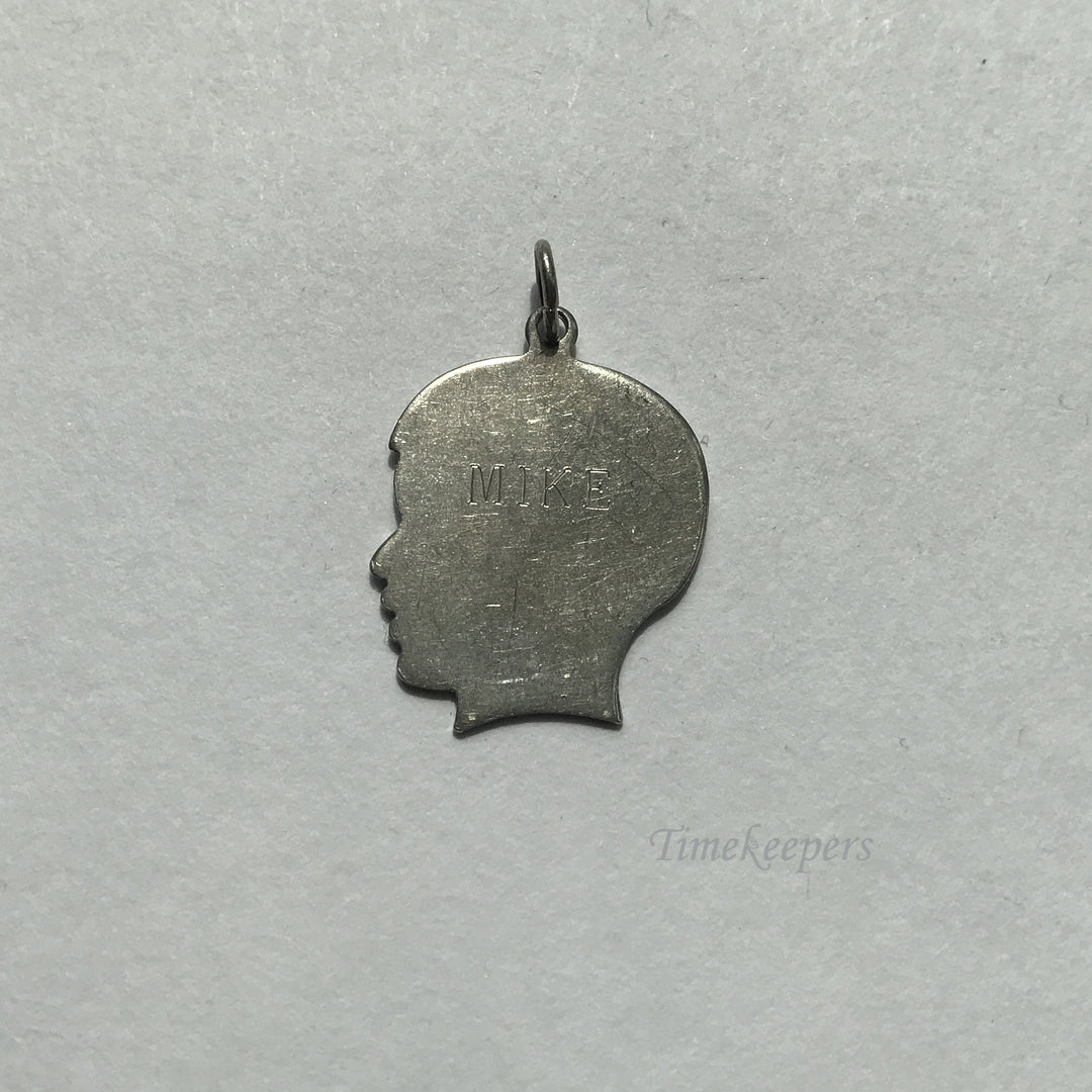 e009 Vintage Sterling Silver Miniature Boy "Mike" Charm Pendant