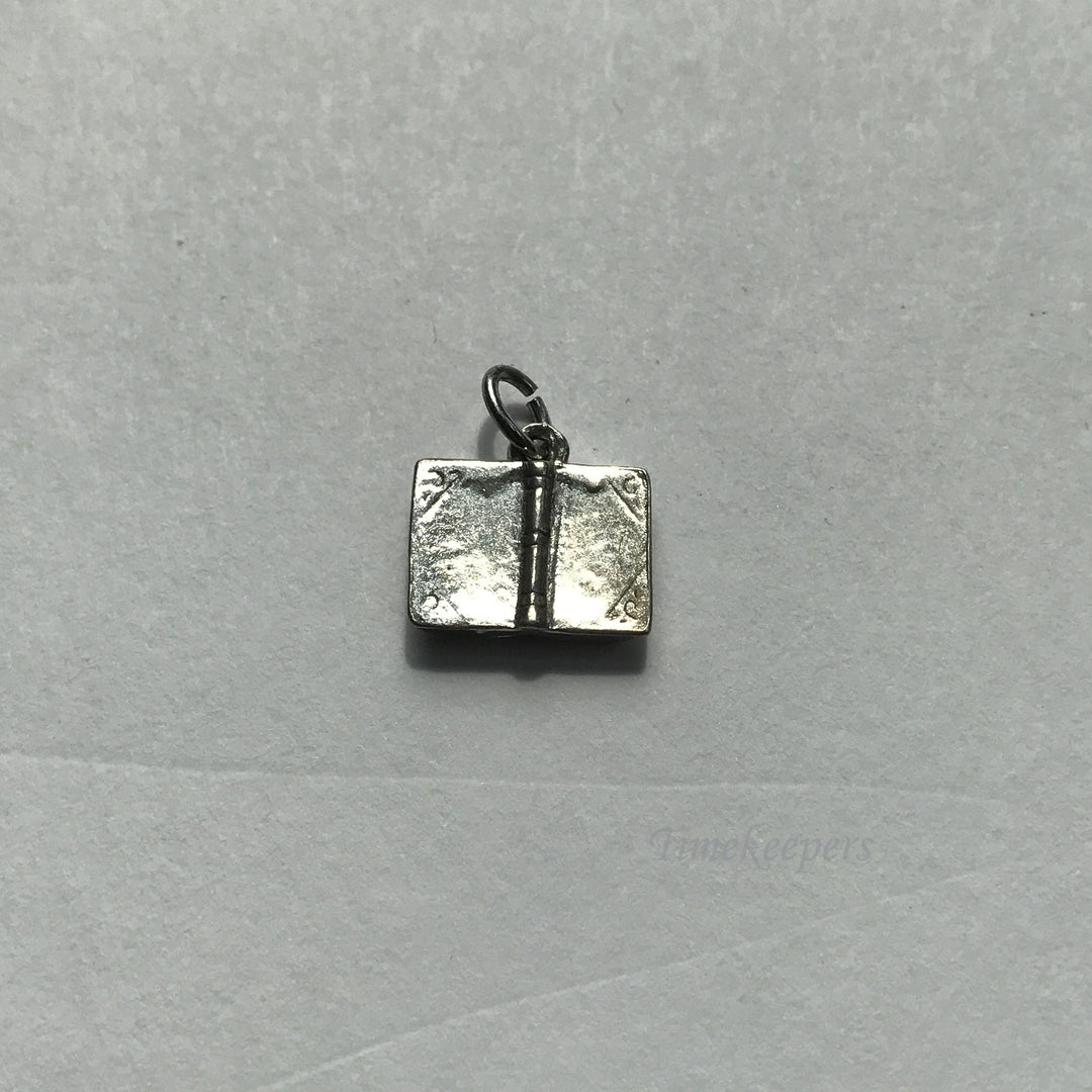 e032 Vintage Silver tone Open Book Holy Bible Charm Pendant