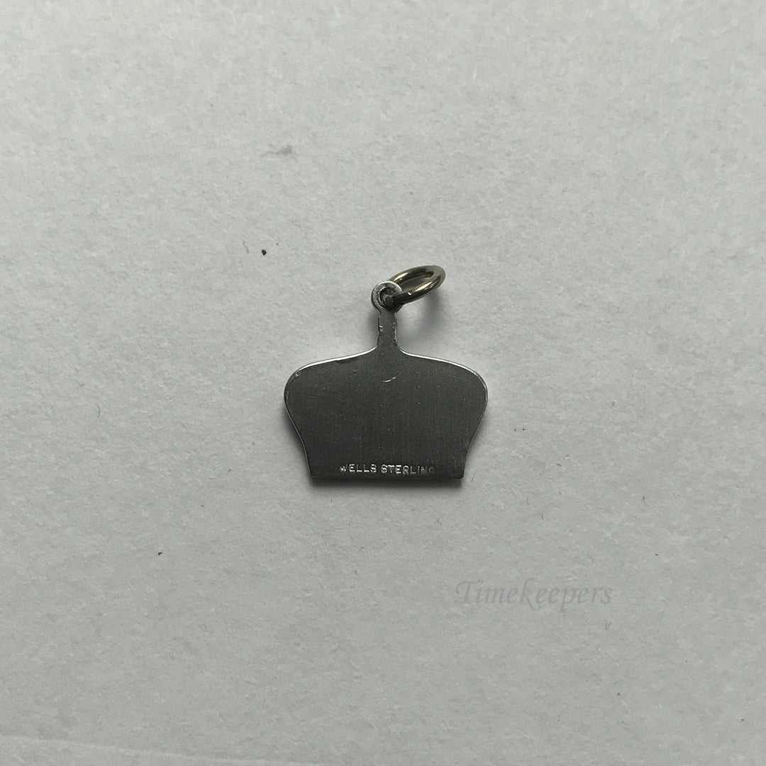 e036 Vintage Sterling Silver Royal Crown Charm Pendant