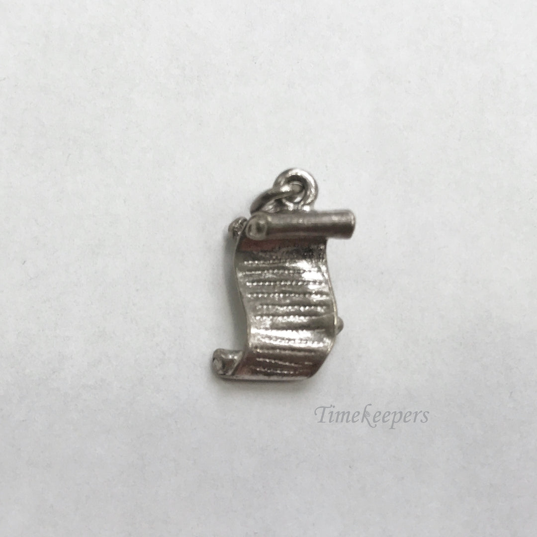 e049 Vintage Sterling Silver Diploma Charm Pendant