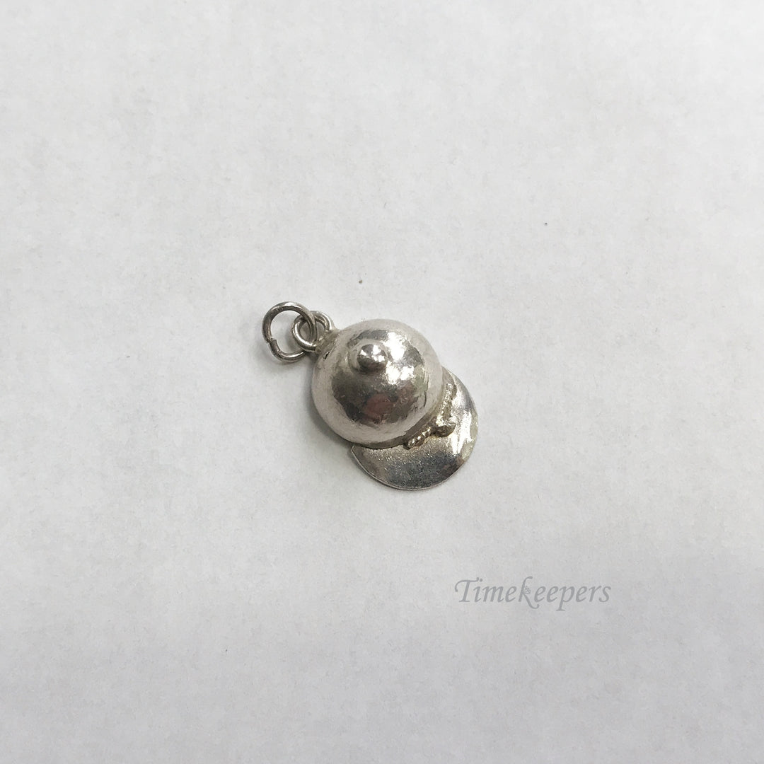 e051 Vintage Sterling Silver Hat Cap Charm Pendant