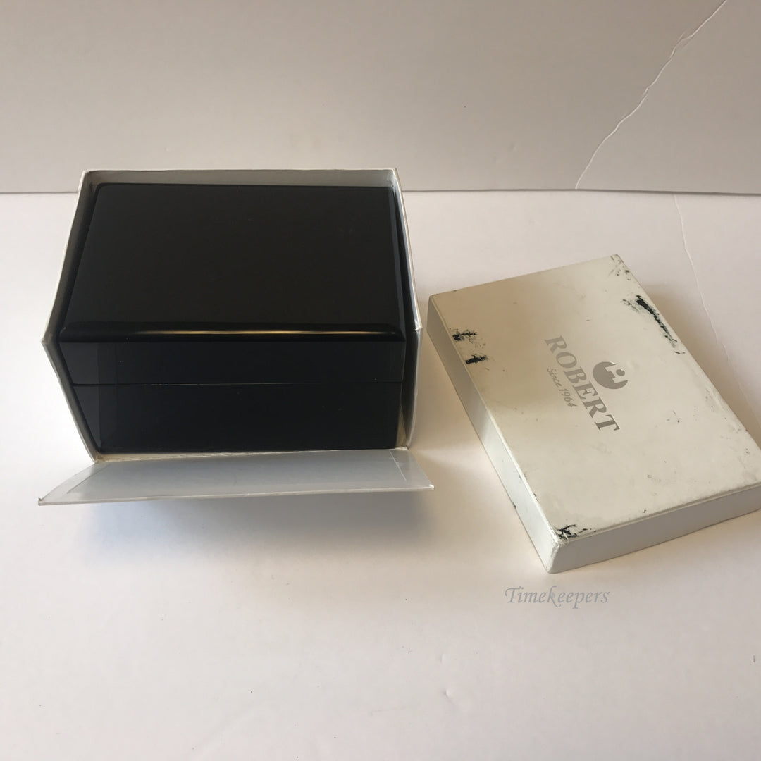 e153 Vintage Authentic Robert Package Black Display Watch Box Warranty Ticket