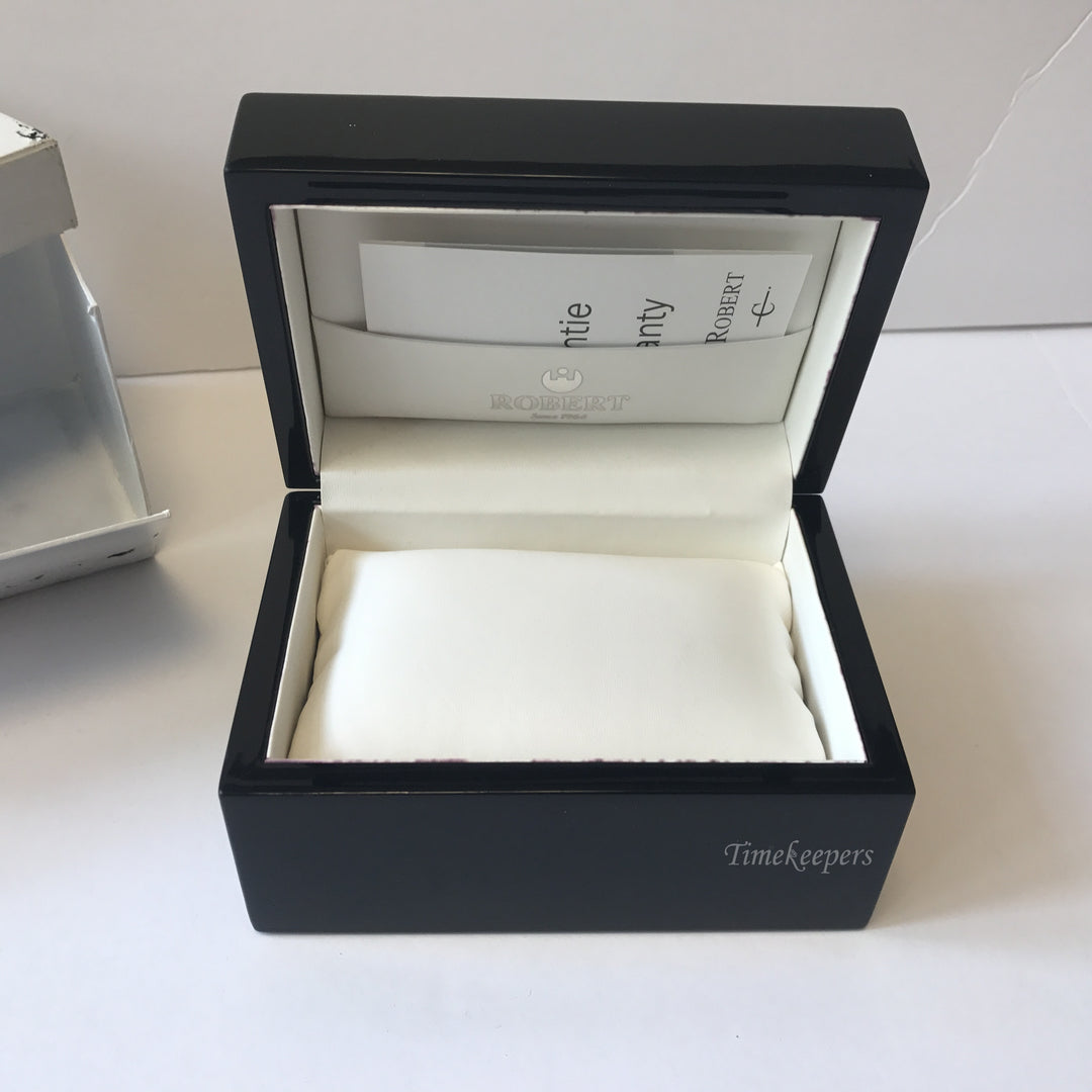 e153 Vintage Authentic Robert Package Black Display Watch Box Warranty Ticket