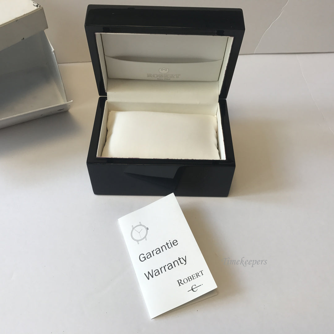 e153 Vintage Authentic Robert Package Black Display Watch Box Warranty Ticket