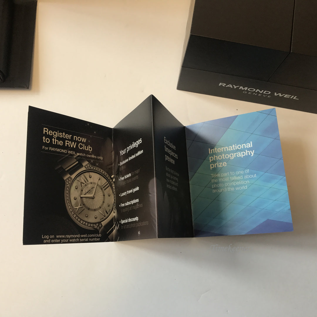 u703 Raimond Weil Geneve Automatic Sapphire Crystal Stainless Steel Wrist Watch & Box