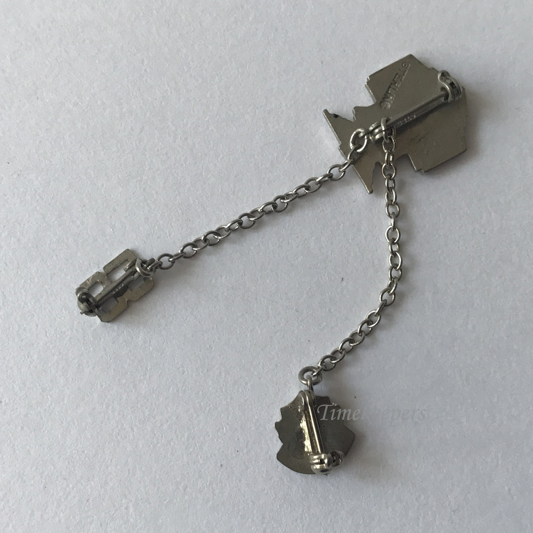 e192 Antique Sterling Silver University 2 years W Student Council Pin Brooch