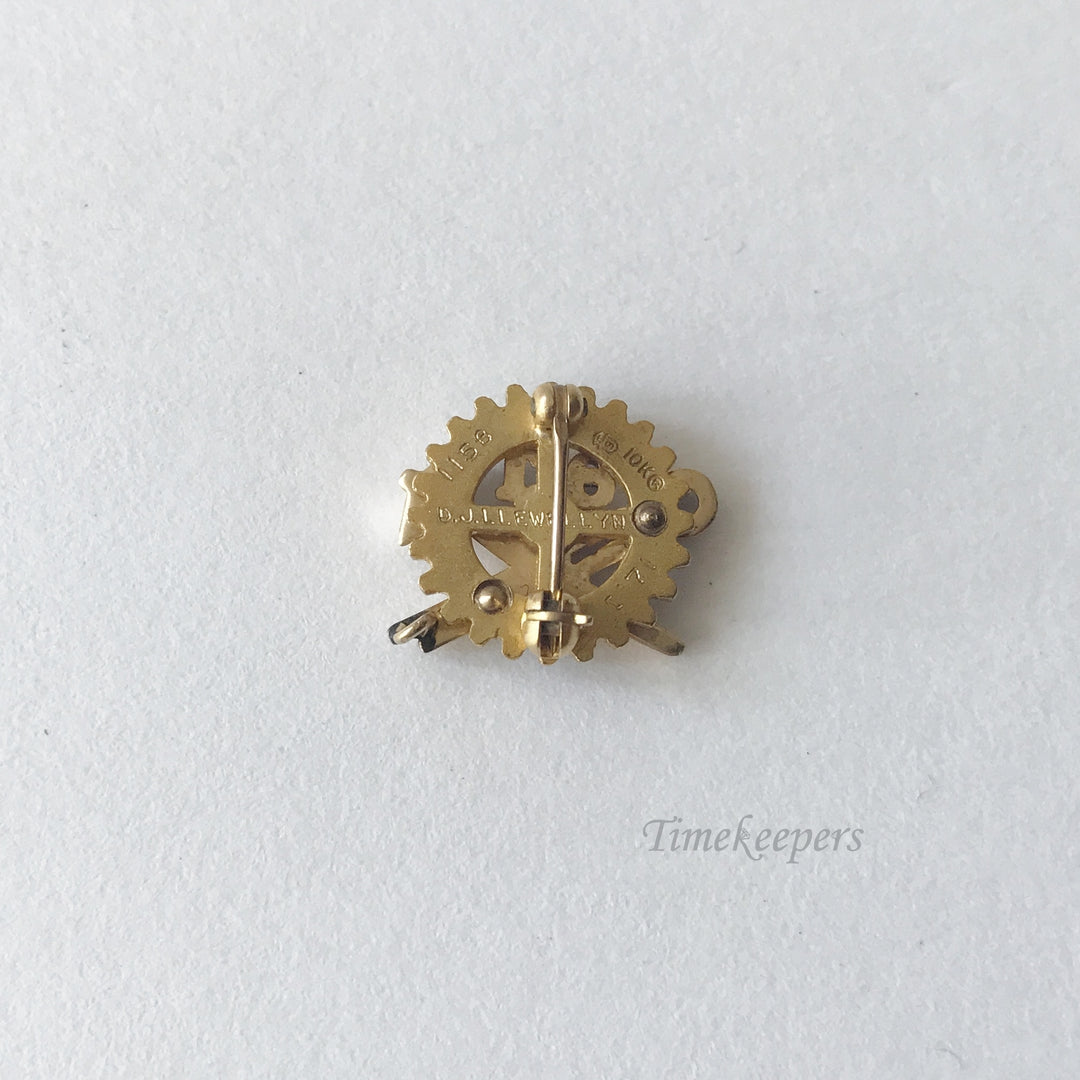 e195 Vintage 10K Gold Ruby Pearls Theta Tau Pin Brooch