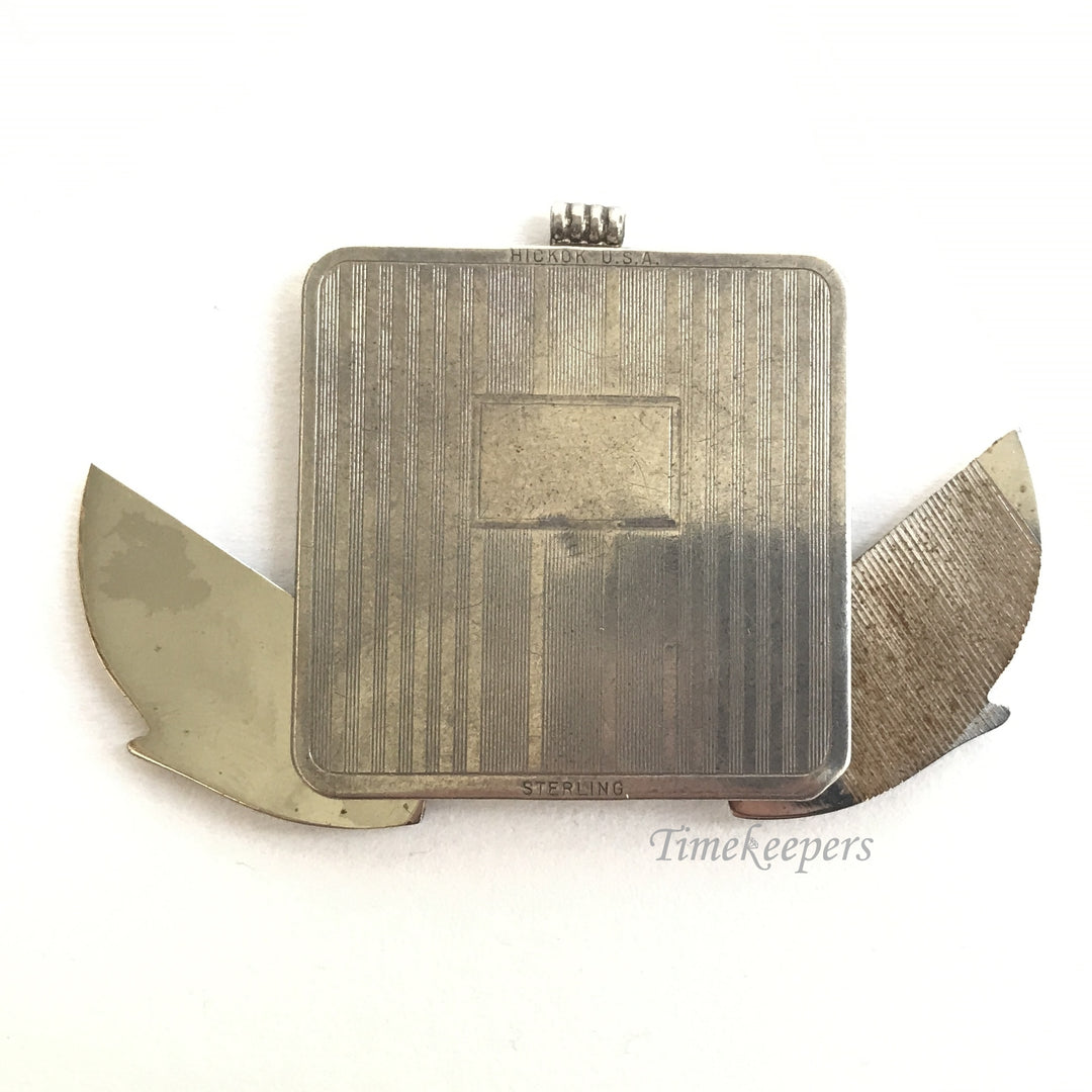 e201 Antique Authentic Sterling Silver Multi Tool Knife Paper Cutter Pendant