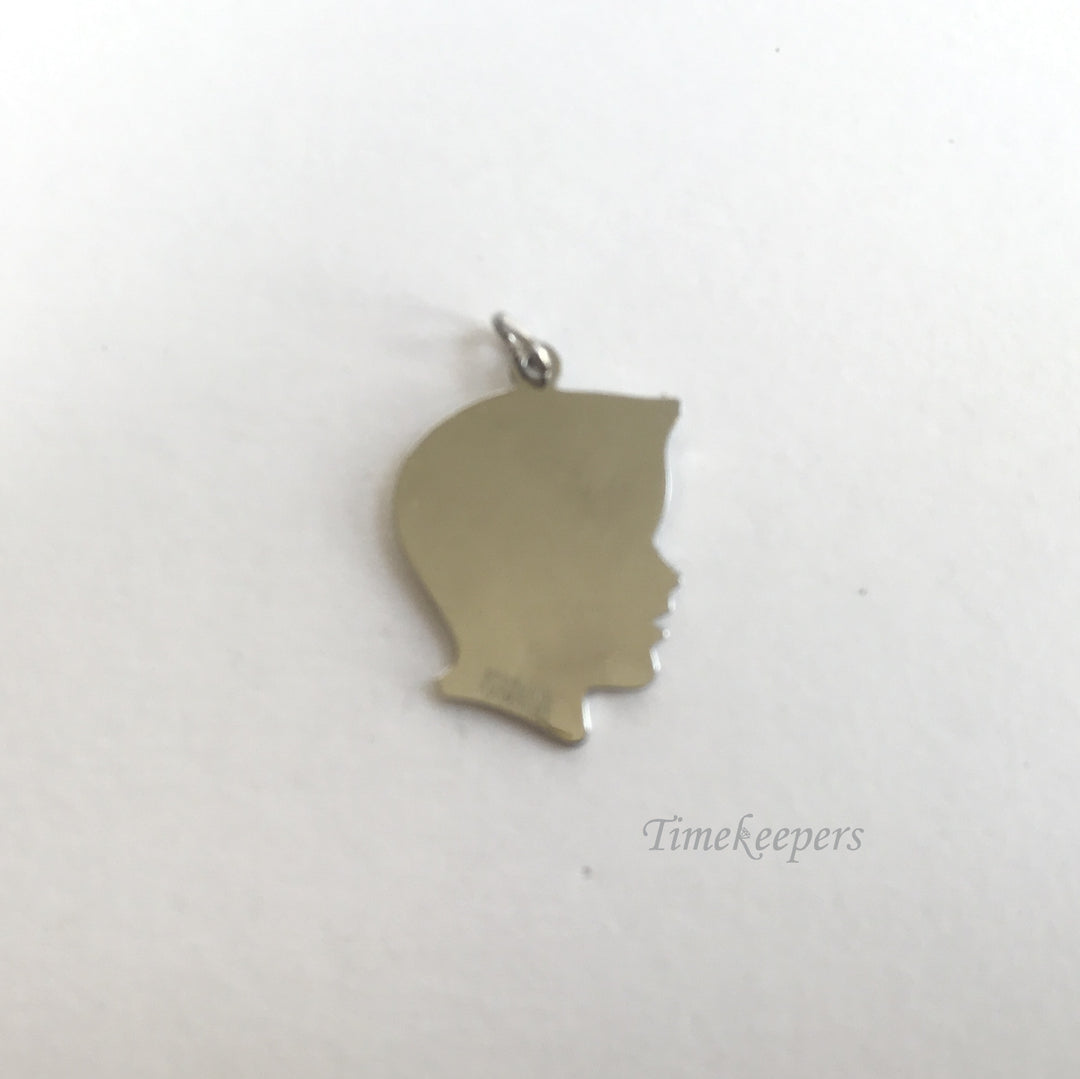 e209 Vintage Sterling Silver Image of a Boy Charm Pendant