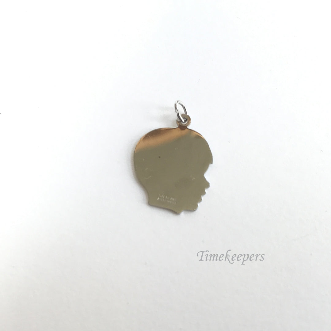 e211 Vintage Sterling Silver Image of a Little Boy Charm Pendant